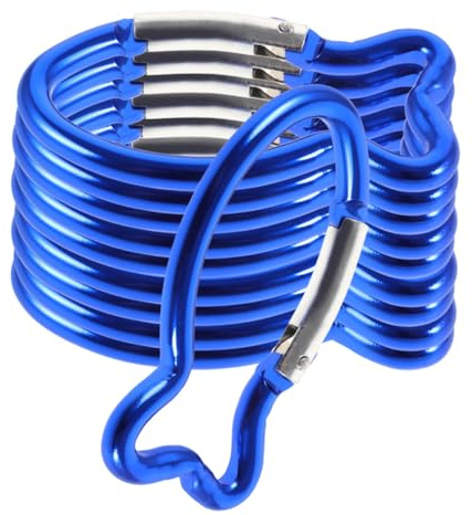BESTonZON Fischförmige Karabinerhaken, 20 Stück, Blau, 6 cm | Leichte Metallclips für Schlüssel, Rucksack und Outdoor-Zubehör, für Camping, Wandern und Trekking
