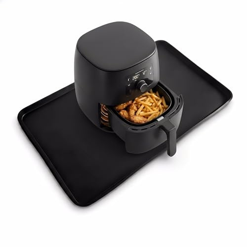 Nivofu Silikon Unterlage Kaffeemaschine 47x28cm, Anti Rutsch Kaffeemaschinen Matte, Hitzebeständige Silikonmatte mit Rand, Kaffeevollautomat Unterlage für Küche & Barista Zubehör