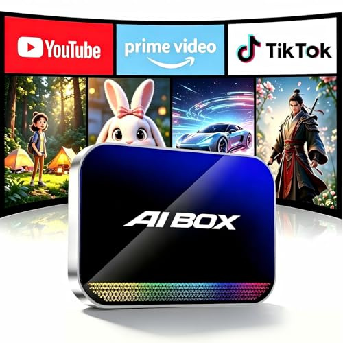 Yurnlv Wireless CarPlay Android Auto Adapter Magic AI Box with Net-Flix YouTube TikTok, Built-in Play Store and Screen Mirroring, Plug and Play Video Adapter for OEM Factory Wired CarPlay Vehicles