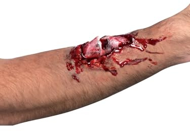 Smiffys Make-Up FX, Broken Bone Latex Scar, Red, with Adhesive