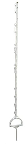 Weidezaunpfahl Kunststoffpfahl Steigbügel 156cm 8 Bandösen 8 Seilösen mit Stahlnagel (10er Pack)