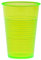 HAB & GUT -KB006-4x Gobelets réutilisables en plastique avec rainures ressemblant à du verre, transparents 20cl VERT FLUO