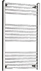 VeeBath Westbury Straight Heated 22mm Towel Rail Low Carbon Mild Steel Chrome Rad Bathroom Heating Radiator - 600 x 1000