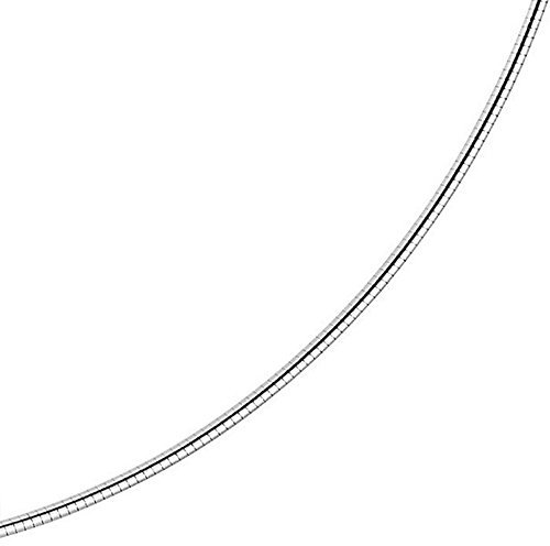1,6mm Halsreif Omegareif Omegakette Collier 585 Gold Weißgold, rund, 50cm