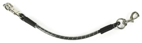 Shires Heavy Duty Bungee Trailer Tie - 62cm Shock Absorbing Horse Tie with Panic Release Clip Black