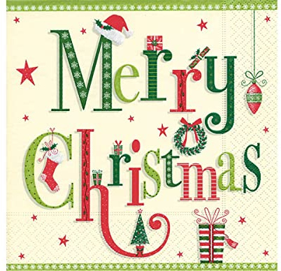 Paper + Design GmbH tabletop Christmas Letters Servietten Weihnachten 33x33cm 20 Stück