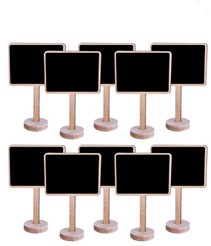 Ultnice 10 Stück dekorative Mini-Tafeln aus Holz mit Standfuß