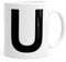 MoonWorks Kaffee-Tasse Buchstaben Buchstabe Arial Bold glänzend Kaffeetasse Teetasse Keramiktasse U weiß Unisize