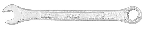 TOPEX Gabelringschlüsell - Maul-Ringschlüssel Ring Maulschlüssel Gabelringschlüssel - Ring-Maulschlüssel - Chrom-Vanadium Stahl Silber - Für Heimwerker und Profis geeignet – 7x100 mm