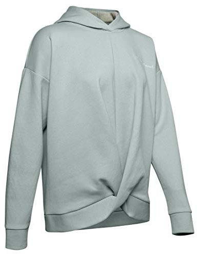 Under Armour Women Recovery Fleece Wrap Po Hoodie Warm-Up Top - Atlas Green Medium Heather/Onyx White/ (189), Small, Atlas Green Medium Heather/Onyx White/Onyx White (189)