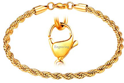 FaithHeart 3MM breit 21cm kordelkette Armband aus Edelstahl Frauen Schmuck für Vater/Bruder