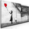 murando - Wandbilder XL Banksy Mädchen mit Roten Ballon 120x40 cm 1 tlg Wand Deko Leinwand Bilder Groß Wanddeko Wohnzimmer Schlafzimmer Kunstdrucke - Inschrift There is Always Hope d-B-0292-b-b