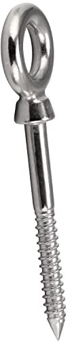 FASTON Augbolzen mit Holzgewinde 8x80 mm Edelstahl A4 V4A (2 Stück) Ringbolzen Ringschraube Ösenbolzen Augenbolzen