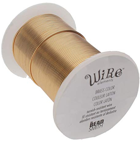 The Beadsmith Copper Jewelry Wire | 22 Gauge Craft Wire for Jewelry Making, Brass Color, 20 Yd (18.29 m), Lacquered Tarnish-Resistant for Crafts