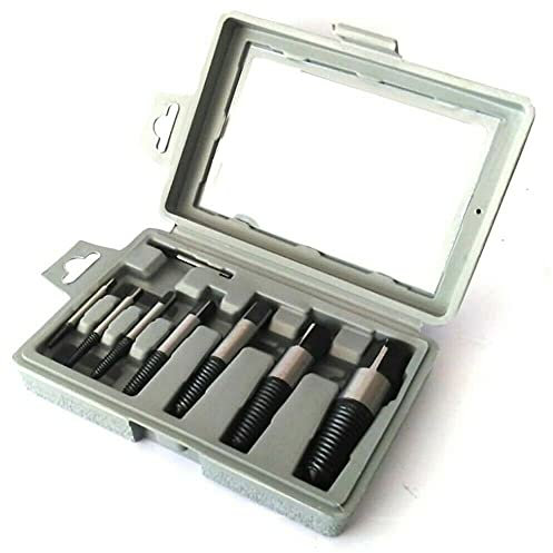 FAST WORLD SHOPPING ® Set 8 Estrattori Conici Per Viti Perni Bulloni Prigionieri Rovinati Oppure Spezzati Kit Filiere Madrevite Estrattore Conico In Acciaio