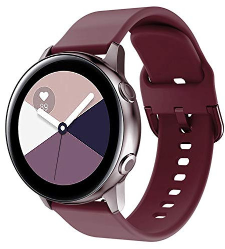 LaVaah Bracelet de montre compatible avec Samsung Galaxy Watch Active 2 Bracelet de rechange en silicone souple pour Galaxy Watch Active / Active 2 40 / 44 mm/Gear Sport Smart Watch (vin rouge)