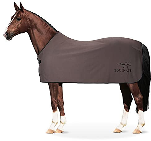 Equinate Abschwitzdecke Orlando aus Fleece mit Widerristpolster 155cm Dunkelgrau