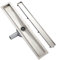 Plumbsys Duschrinne Edelstahl70cm ，2in1 Befliesbar Doppelseitige bodenablauf Komplettset，Duschablauf 360°drehbarer Siphon mit Geruchsstop und Haarsieb，Ablaufrinne extra flach，Schnelle Drainage