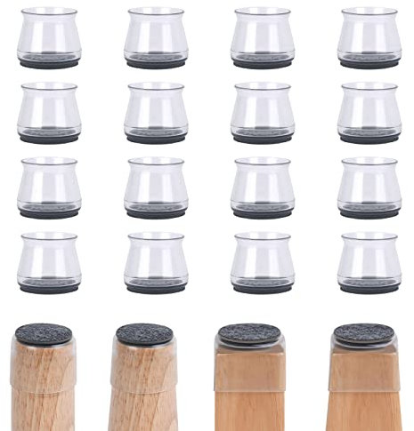 OSDUE Silicone Chair Leg Caps,16pcs Silicone Chair Leg Protectors with Felt Pads,Stool Leg Protection Caps for Protecting Floors from Scratches(3cm-3.5cm)