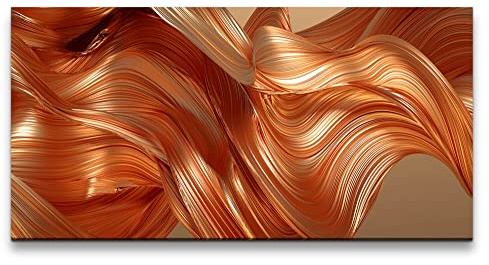 Paul Sinus Leinwandbild 120x60cm 3d Art Abstrakt Energie Dekorativ Kunstvoll Modern Kupfer