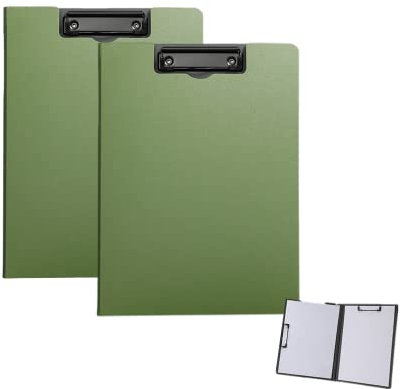 2 Stück faltbares Klemmbrett, wasserdichte Aktenordner-Klemmbretter,A4-Clip-Datei oder A3 Ordner, Schreiben,Zeichenblock, Clip-Organizer mit zwei Metall-Clips,unterstützt horizontal und vertikal-Grün