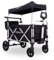 FUXTEC Bollerwagen faltbar FX-CTL950 Schwarz mit Dach - Transportwagen klappbar | Hecktasche, Komfort-Schiebegriff & Innenraumverlängerung | 5-Punkt-Gurt | Handwagen/Leiterwagen - Das Original