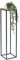DanDiBo 96353 Tabouret à fleurs carré en métal et bois Noir 100 cm