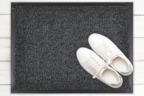 andiamo Fußmatte Venus - Schmutzfangmatte für den Hauseingang - flexibel einsetzbar als Fußmatte innen, Fußabtreter im überdachten Außenbereich oder als Schuhmatte 60 x 80 cm Anthrazit