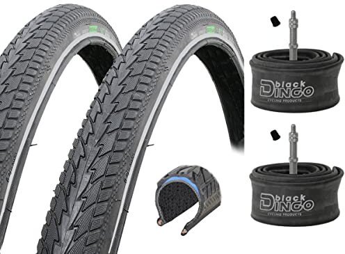 2 x Pannensicherer Fahrradreifen 28 Black Dingo Spinifex 700x40C 42-622 Reifen schwarz Reflex zum Wählen inkl. Black Dingo DV Schläuche