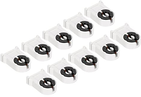 PATIKIL 10 Packungen T8 Lampenhalter G13 Basis nicht geschirmte Lampenfassung für LED Leuchtstofflampe Ersatz weiß schwarz