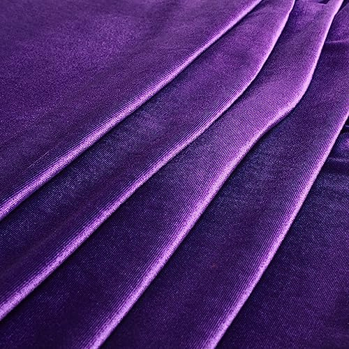 Hans-Textil-Shop Samtstoff Lila – Pannesamt Licra Stoff Meterware 150 cm – Deko Samt, Faschingsstoff, Velour Polyester Spandex – für Karneval, Kostüme, Bekleidung, Deko