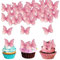 ENLACE Essbare Schmetterlinge Cupcake Topper,40 Stück Tortendeko Schmetterling Essbar,Rosa Schmetterling Torten Deko Essbare,Esspapier Schmetterlinge Kuchen Deko für Geburtstag,Party,Hochzeit