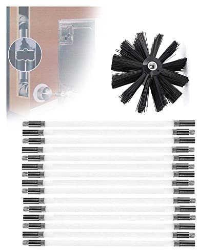 Kit De Brosse De Nettoyage De Cheminée, Kit De Nettoyage D'évent De Sécheuse, Accessoire De Tige De Vidange De Brosse De Balayage Comprenant 6/9/12/15 Tiges Flexibles Kit de nettoyage de cheminée ( Co