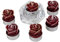 1 Satz mit 6 Teelichter Rose bordeaux/weinrot- Deko für Weihnachten Modell/Farbe sortiert- Lieferung ohne Leuchter