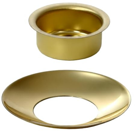 Kerzenhalter Messing 10-22mm - Tüllen und Tropfenfänger messing - einzeln oder als Set für 10mm, 12mm, 14mm, 17mm, 20mm und 22mm Kerzen, Größe:22mm Set - Tülle + Fänger, Anzahl:4 Stück