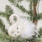 RANRAO Simulierte Feder Weiß Schwan Weihnachtsbaum Dekoration, Exquisiter Glitzer Schwan mit Federn Weihnachtsbaum Anhänger für Party