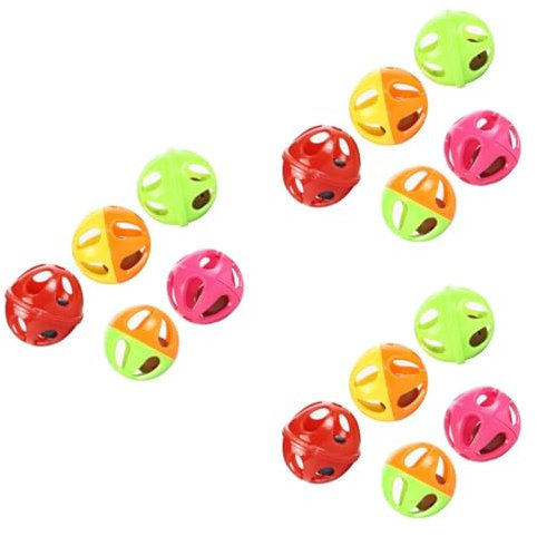 ABOOFAN 30 Stück Kunststoff-Rasselbälle Mit Glöckchen-Spielzeug Katzenbälle Mit Glöckchen Katzenspielzeug Katzen-Glöckchen Katze Mit Glöckchen Spielzeug Aus Kunststoff Glöckchen