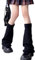 lange Beinstulpen,Lose Gestrickte Socken für Damen gestrickte Winter-Thermo-Beinstulpen, Punk-Kniestrümpfe,Gestrickte Warme Oberschenkel Hohe Socken,lange Beinstulpen für Damen und Mädchen (Schwarz)