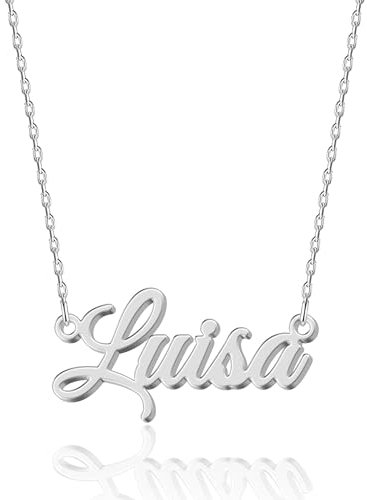UMAGICBOX Personalisierte Namenskette für Mädchen Luisa - Anhänger mit individueller Gravur aus Edelstahl