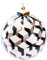 BRUBAKER Premium Christmas Bauble 3D Cube Gold, White and Black - 3.9 inches (10 cm) Glass Tree Bauble with Porcelain Tip - Modern Christmas Tree Bauble - Christmas Tree Decoration