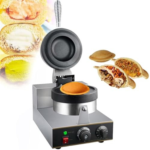 Cashwise Commercial Waffle Maker Intelligent Round Waffle Maker Rotating Stainless Steel Nonstick Flip Waffle Iron Machine Professional Commercial Waffle Maker for Restaurant Home Use