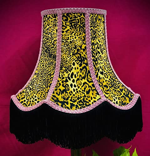 AVIMYA 5 Zoll (12,5 cm) handgefertigter Lampenschirm aus Stoff mit Leopardenmuster und rosa Clip-on-Stoff, ideal für Wandleuchten oder Kronleuchter ShaoSu