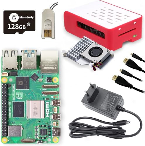 Marstudy Raspberry Pi 5 Starter Kit - 128 GB Edition, Raspberry Pi 5 (8 GB RAM) / Raspberry Pi OS preinstallato