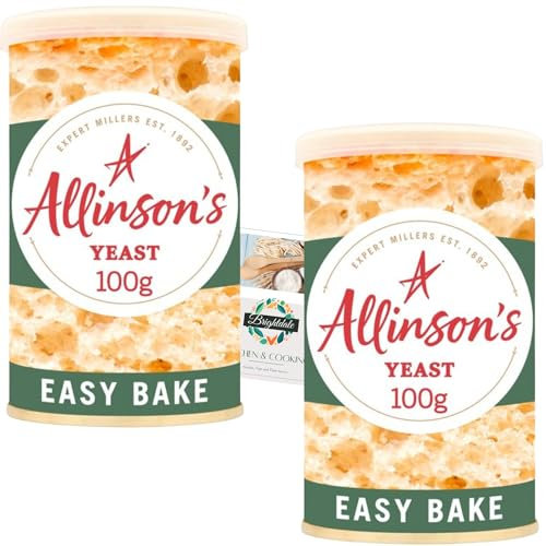 Yeast Bundle with Allinson's Easy Bake Yeast Tin 2 Pack 100g + Brightdale Kitchen Booklet