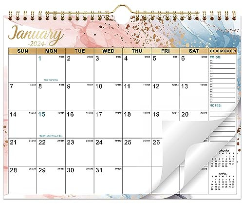 Coboll Kalender 2024 - Wandkalender 2024, Tischkalender von JAN. - DEC. 2024, 27,9 x 21,6 cm, Kalender 2024, 12 Monate mit dickem Papier