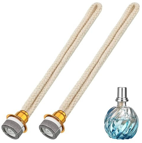 BRIOTA 2 Stück Lampe Berger Docht für Katalytische Lampen, Duftlampe, Katalytischer Brenner Diffusor Aromatherapie Heim Dekoration (Gold)