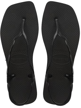 Havaianas - Soleil, Elegant, Durable, and Comfortable Sandals, T-Strap Style, Back Closure, Wavy Straps, and Square Edged Sole, 6/7 UK