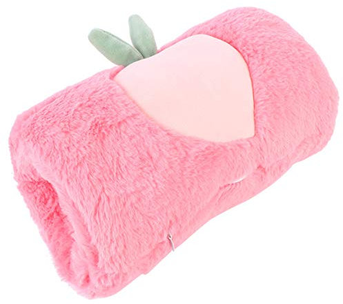 WOONEKY Süße Handwärmer Für Mädchen Pfirsichmuster Handmuffs Kunstpelz-Muffs