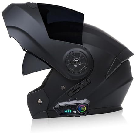 ZHTBATE Motorradhelm Mit Bluetooth Klapphelm Doppelvisier Modularer Helm ECE Zertifiziert Integralhelm Mit Mikrofon Für Automatische Reaktion Intercom Sturzhelm Für Erwachsene Damen Herren