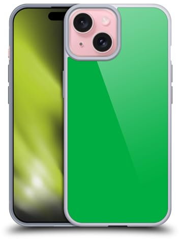 Head Case Designs Verde Colori A Blocchi Custodia in Gel [Protezione di Grado Militare] Compatibile con Apple iPhone 15 E Compatibile con MagSafe